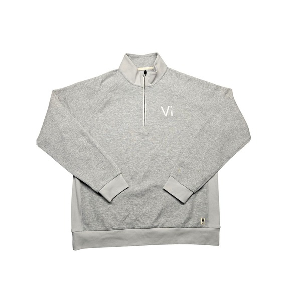Rhone Pullover Mens Large Gray Heritage Midweight Quarter Zip Relaxed Fit Raglan - Picture 1 of 16